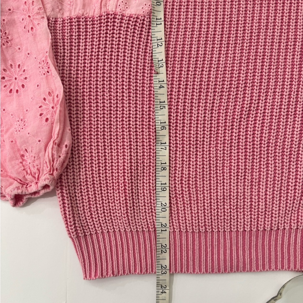 Fate Sweater with pink eyelet sleeves Size Small - Picture 8 of 10